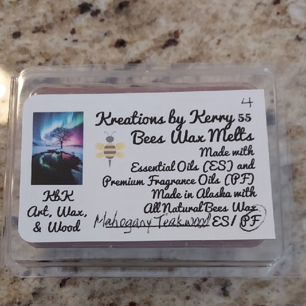 Mahogany Teakwood Bees Wax Melts - Non-Toxic and Clean Burning